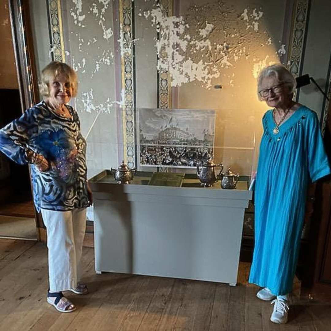 LockwoodMathews's tweet photo. Friends of the Mansion joined for the opening of “Revolutionary Roots.” Commemorating America’s 250th anniversary, this exhibit reveals stories of the Lockwood and Mathews families’ Patriot ancestors. Curated by Stacey Danielson with research by Curatorial Volunteer Midge Lopat. https://t.co/JyZBXzQJVV
