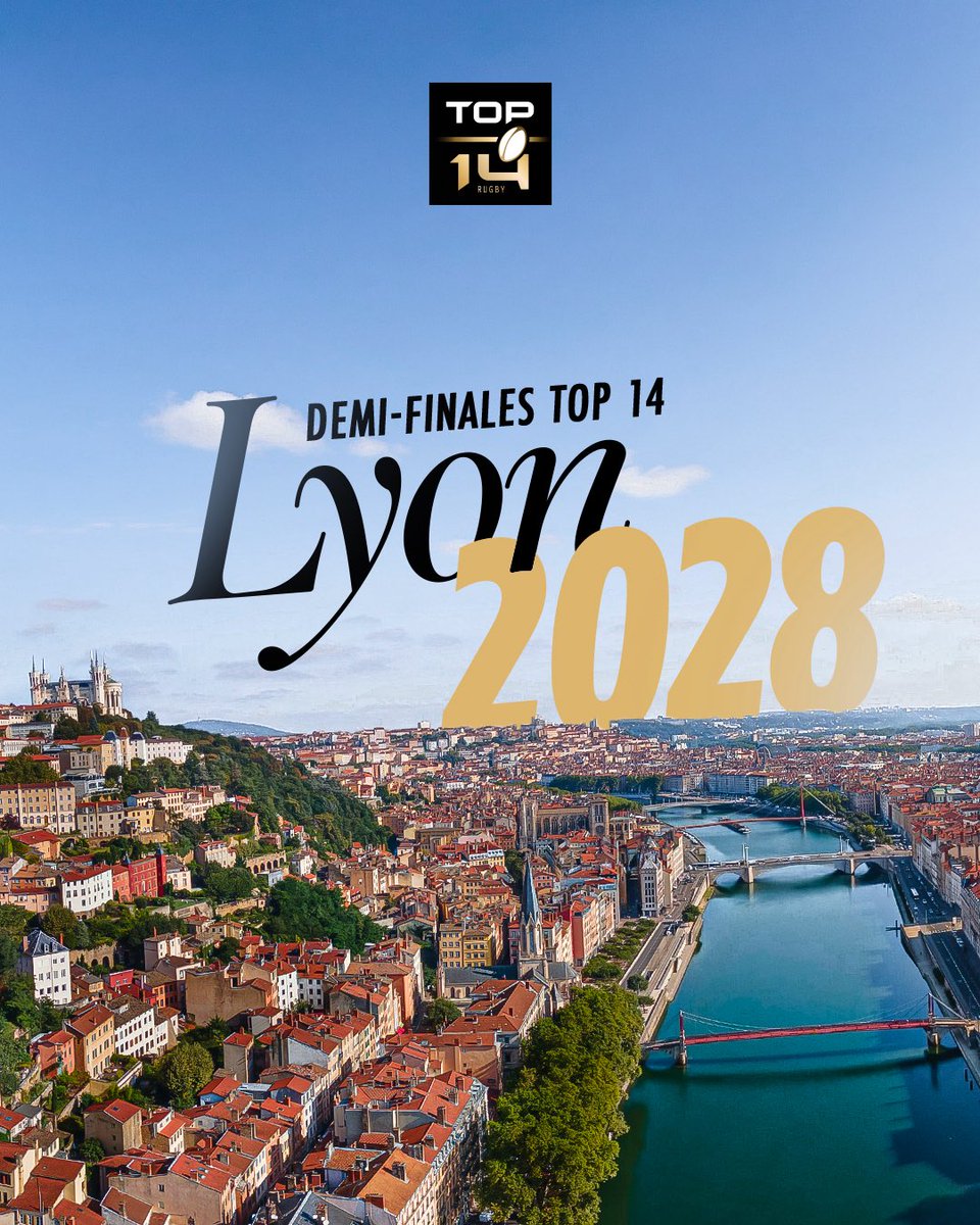 top14rugby's tweet photo. Les #DemiesTOP14 connaissent leurs prochains terrains de jeu 🤩
📍 Lyon 2028
📍 Lille 2029
📍 Marseille 2030

Le rendez-vous est pris 📆 https://t.co/ayNt2cKXCE