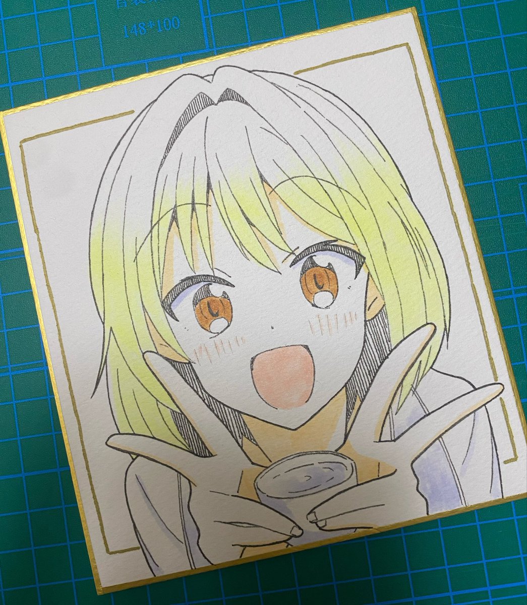 展示イラストに描いたふたりの色紙を描きました🌟 土曜日に持って行き