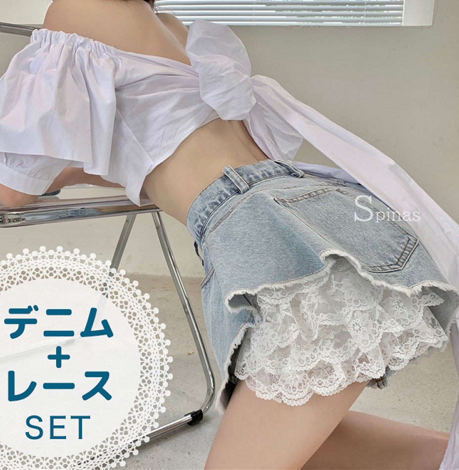 hinekurebow's tweet photo. 「フリルペチコート付きデニムショートパンツ」発売中！ https://t.co/t5Ud07aE0K https://t.co/UCepXqtiHe