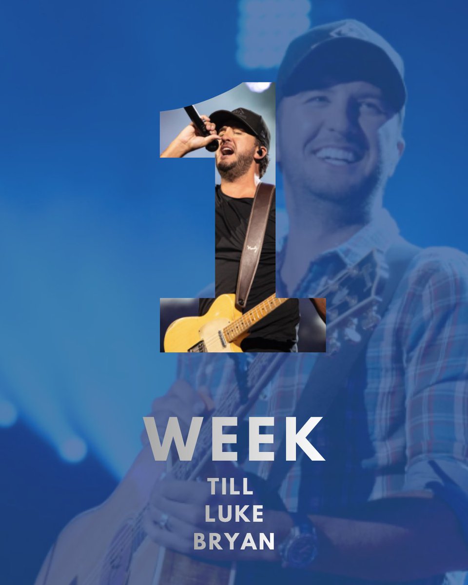 PPLCenter's tweet photo. 1 WEEK LEFT! Do you have your Luke Bryan tickets yet?

🎟️: https://t.co/RqRFwLwZnE https://t.co/CGVSA8ddC1