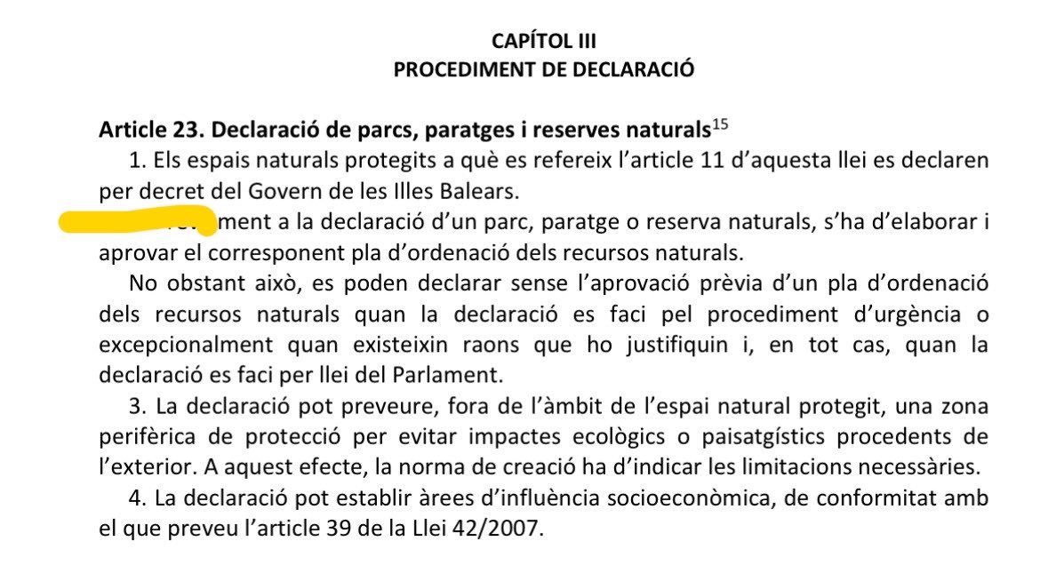 ppbalears's tweet photo. @Terraferida El BOIB confirma el que hem explicat al tuit: la modificació feta es limita a donar compliment a la LECO, que en el seu article 23.1 estableix que els parcs naturals es regulen per decret.
Ni una passa enrera en la protecció del Parc Natural de es Trenc. ✅
#AlertaBULO⚠️ https://t.co/55z2YK0YKD