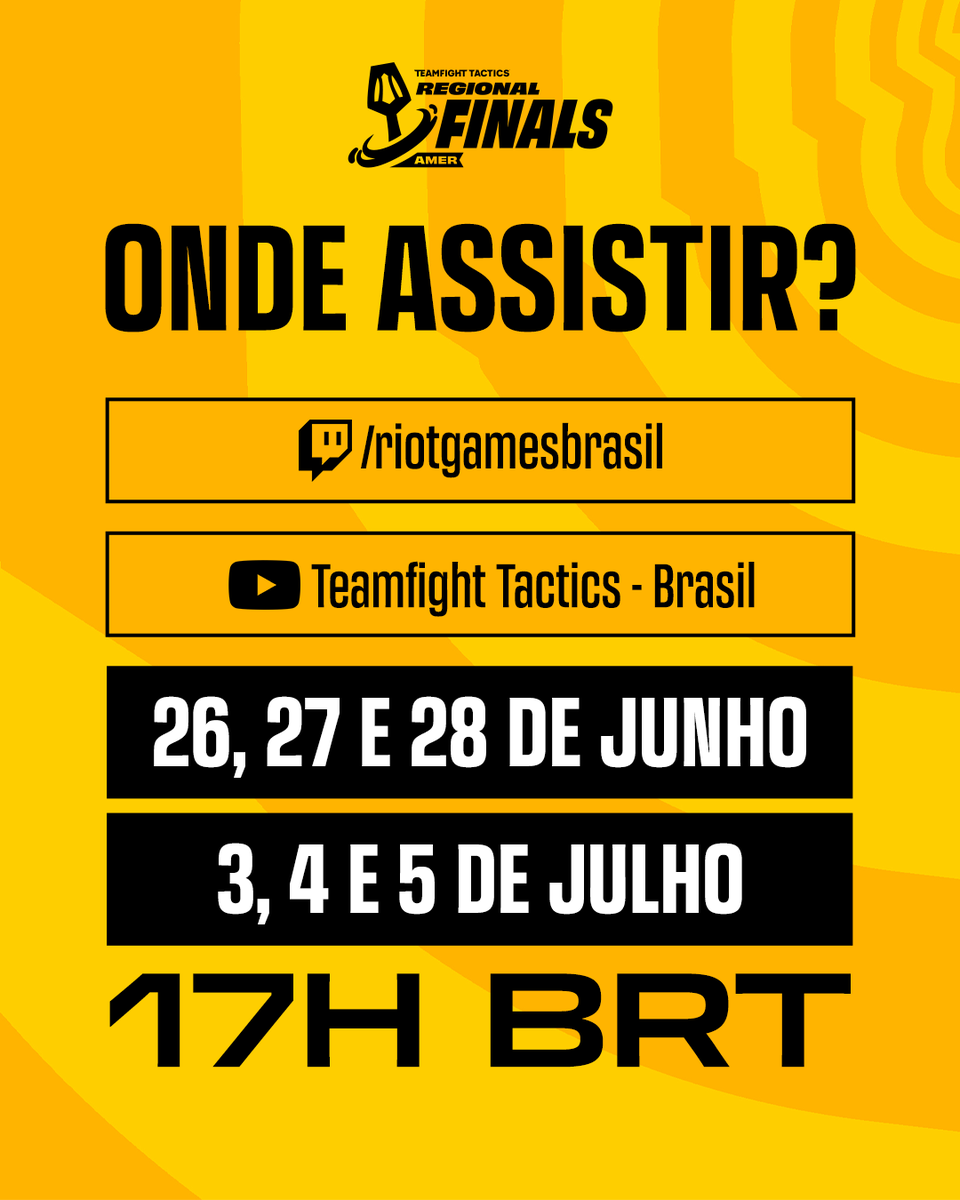 TFTBrasil's tweet photo. Anota na agenda! ✍️

Está chegando a hora do Regional Finals! Os melhores jogadores das Américas entram em ação na disputa pelo título de campeão regional e por uma vaga no Mundial. 🏆

Venha torcer para os brasileiros na maior competição das Américas de Divindades Espaciais. 🇧🇷🔥

#TFTProCircuit #TFTEsportsAMER