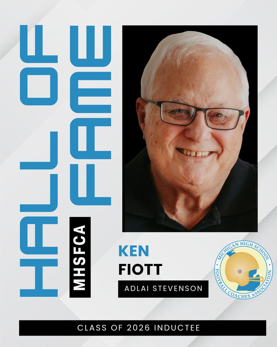 michiganhsfca's tweet photo. Welcome to the Hall of Fame - Ken Fiott (Adlai Stevenson) https://t.co/RyLvipF8LW