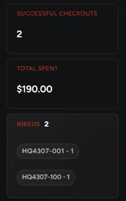 nsb_bot's tweet photo. did 2 nikeus dunks actually drop? @thelorax710 secured hq4307-001 and hq4307-100 for $190 while the manual crowd was fighting an adyen payment loop. confirmed orders only. no misses. https://t.co/Vwb1DASktP