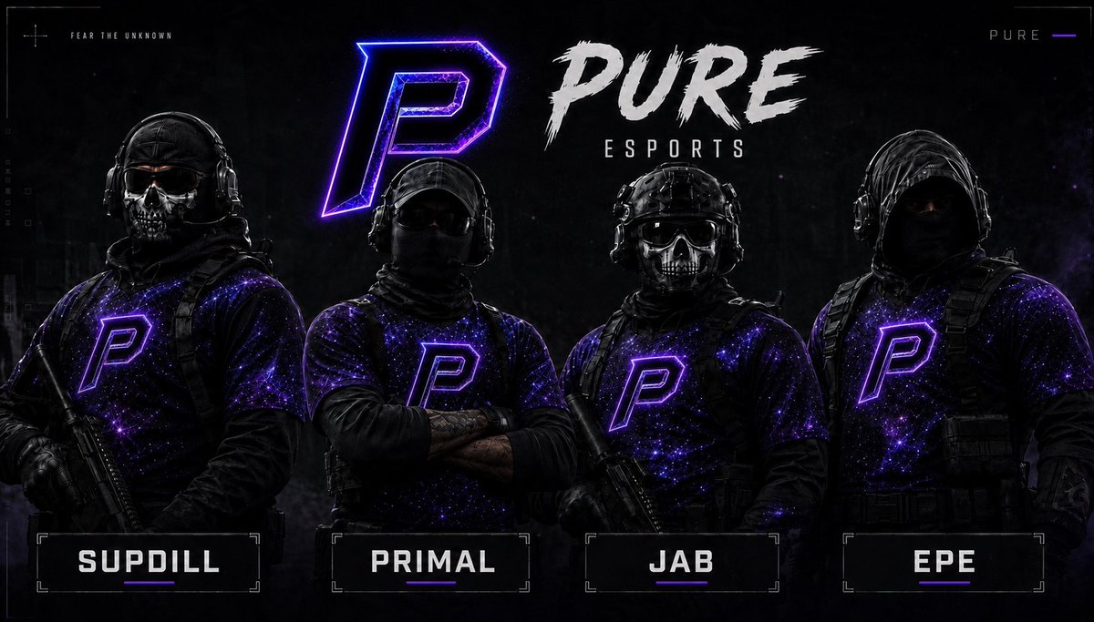 PureGGEsports's tweet photo. Meet Pure Esports Main Roster💪🏼
Currently competing in 2 leagues! The streak continues with this group! 📊
@SupDill
@PrimalTwitch
@myquickjab209
@Epebyc
#staypure #esports #callofduty https://t.co/Eay2rI90ql