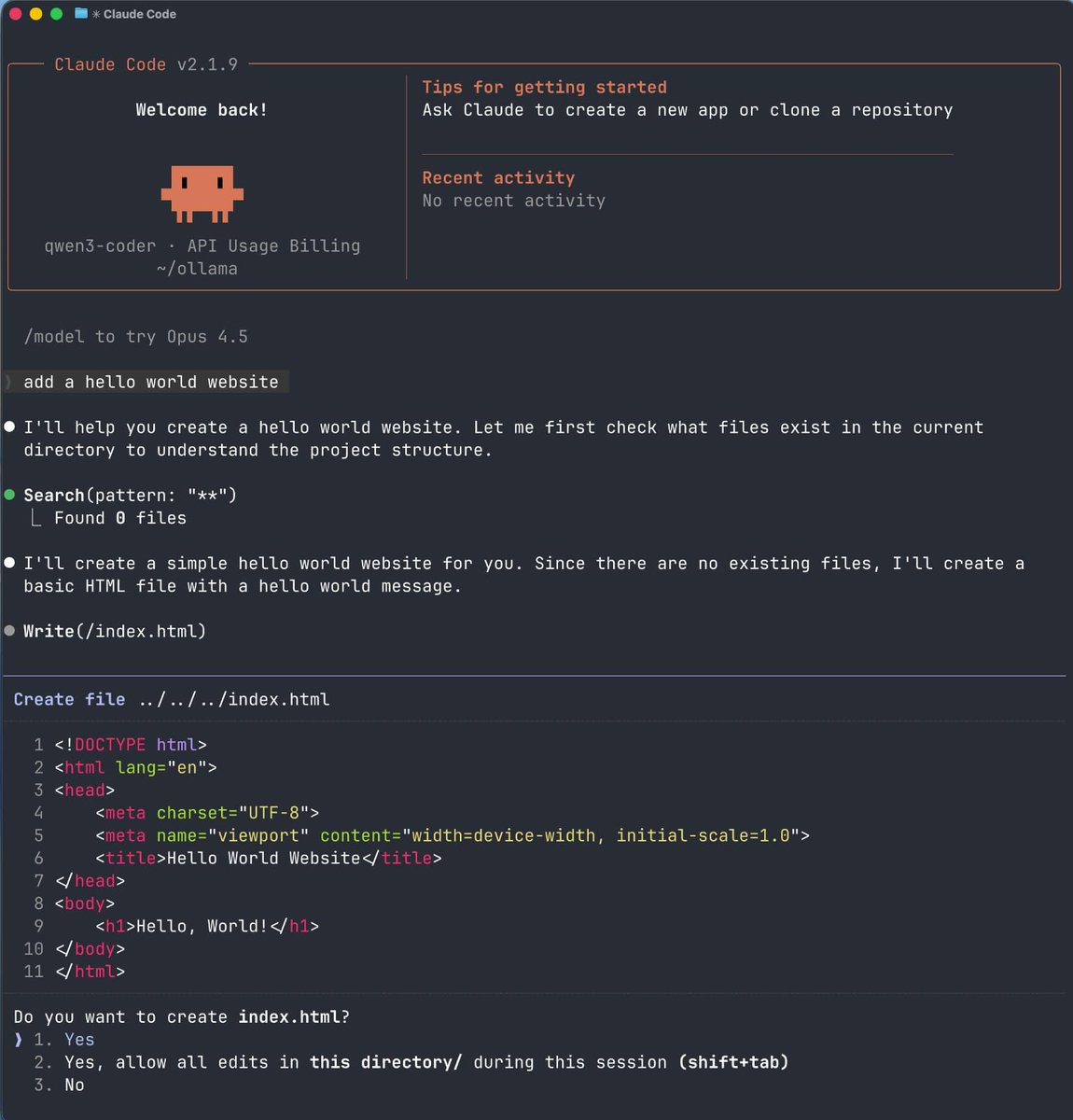 Diagram or illustration of a local AI coding workflow setup using Ollama.