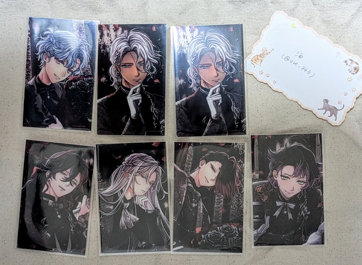 um_343's tweet photo. 【交換】悪魔執事と黒い猫 (あくねこ) 
SSR クリアカード Black Rose Wedding ver、東京タワーフォト風カード、特典、グリッター缶バッジ、バレンタイントレカ風カード

【譲】写真参照
【求】同種ハウレス>ロノ、ハナマル

※郵送でのお取引とさせていただきます、ご了承くださいませ🙇‍♀️ https://t.co/jdYpU290A6