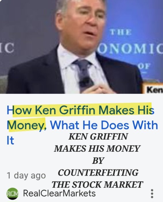 stephmase22's tweet photo. 🤮🤮 HOW KEN GRIFFIN MAKES HIS MONEY 💰 

Ken Griffin Citadel makes his money counterfeiting the Stock Market‼️

He buys dinosaurs, the Constitution, art, and yacht that is so big he has to build his own marina, many homes, and building the largest private residence in history.

BIG SPENDER WITH STOLEN MONEY