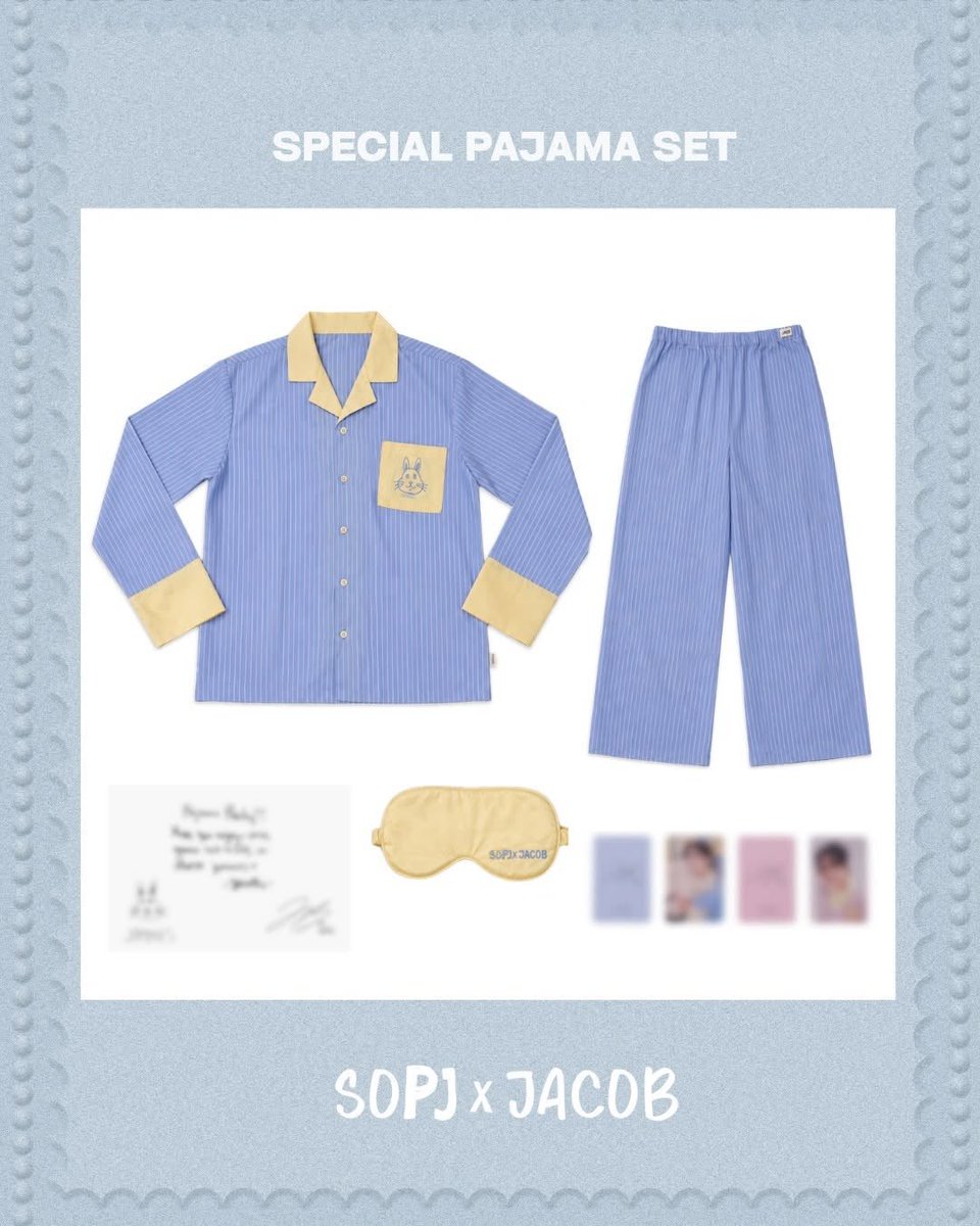 haebaraqi's tweet photo. [SOPJ x JACOB SPECIAL EVENT]

SOPJ will release an exclusive surprise gift package to every purchasers of JAMMIES who will purchase from June 19 (12PM) until June 30 (12AM).

The surprise gift package includes:

• 1 set of Jammies pajamas
• Special eye cover
• Signed exclusive photocard (printed)
• Handwritten thank you printed card

Also you'll be able to get a chance to receive:

• Online fansign raffle (20 lucky fans)
• Limited Polaroid photos (10 lucky fans)

#더보이즈 #제이콥