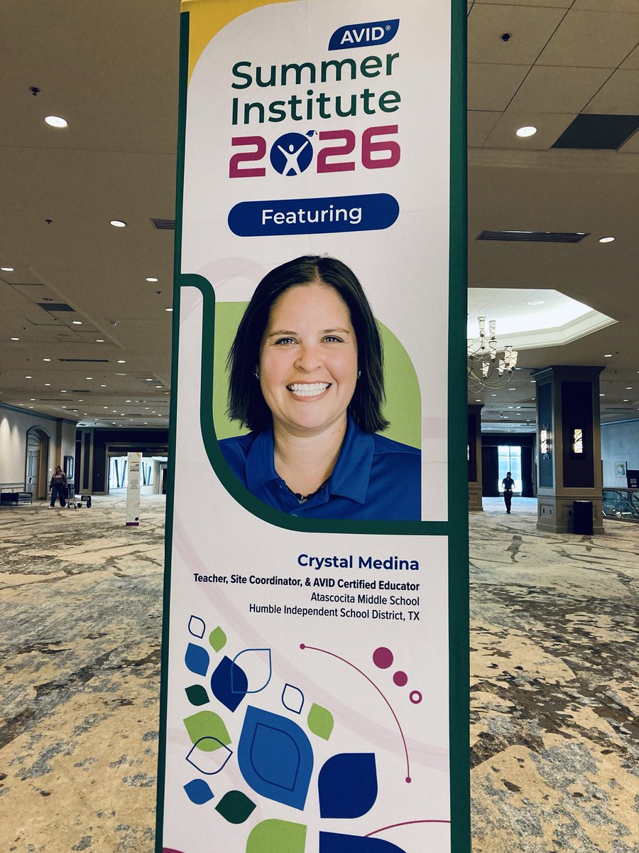 HumbleISD_AVID's tweet photo. When opportunity found her, she turned it into impact. 

Congratulations to Ms. Crystal Medina, @HumbleISD_AMS Site Coordinator, for sharing her AVID journey with thousands of educators at Dallas #AVIDSI2026 and representing @HumbleISD with excellence. 💙 #ThisIsAVID https://t.co/GE8dKJkuth