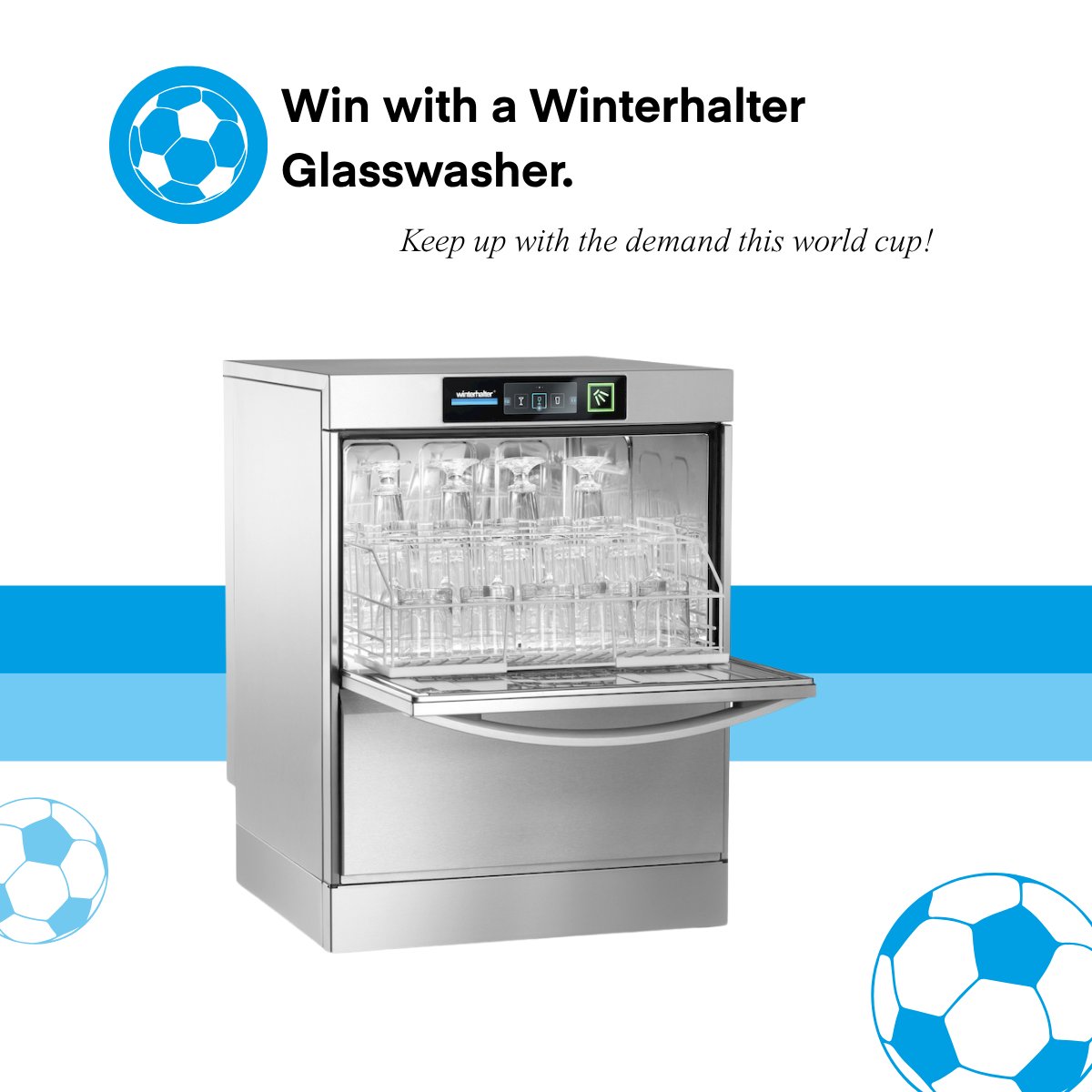 WinterhalterUK's tweet photo. The fastest red card in World Cup history came after just 54 seconds in 1986.

Which is more than 10 seconds longer than the fastest wash cycle on our Undercounter Glasswashers. 

Advice guides to help manage the demand 👉 https://t.co/6My6YiHZLq

#WorldCup #TheHomeOfGlasswashing https://t.co/3yVDcHJQ8t