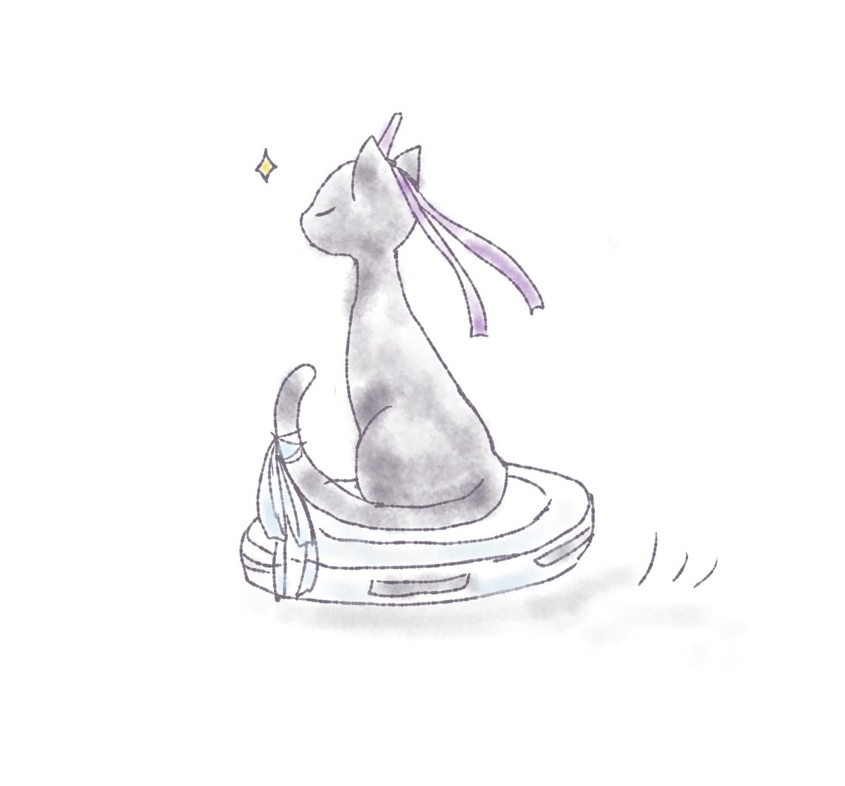 yuzurusakura's tweet photo. 大人になってもルンバに乗る🐈‍⬛澄 https://t.co/ce1y9QYiWd