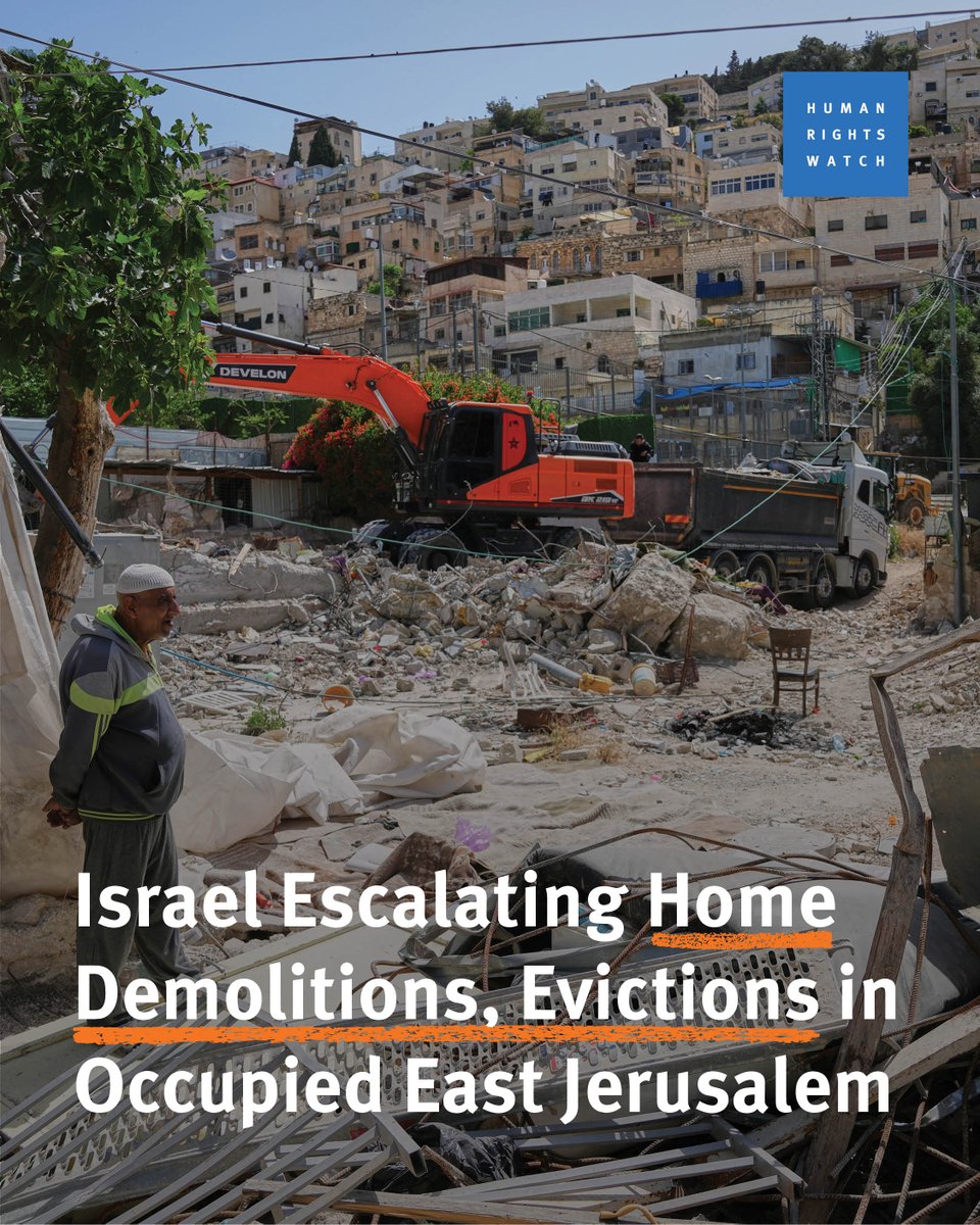 hrw's tweet photo. Israeli authorities are accelerating home demolitions and forced evictions of Palestinian residents in the Silwan district of occupied East Jerusalem.

New from HRW: https://t.co/kpIPRghnjP https://t.co/JsNyNXQrDr