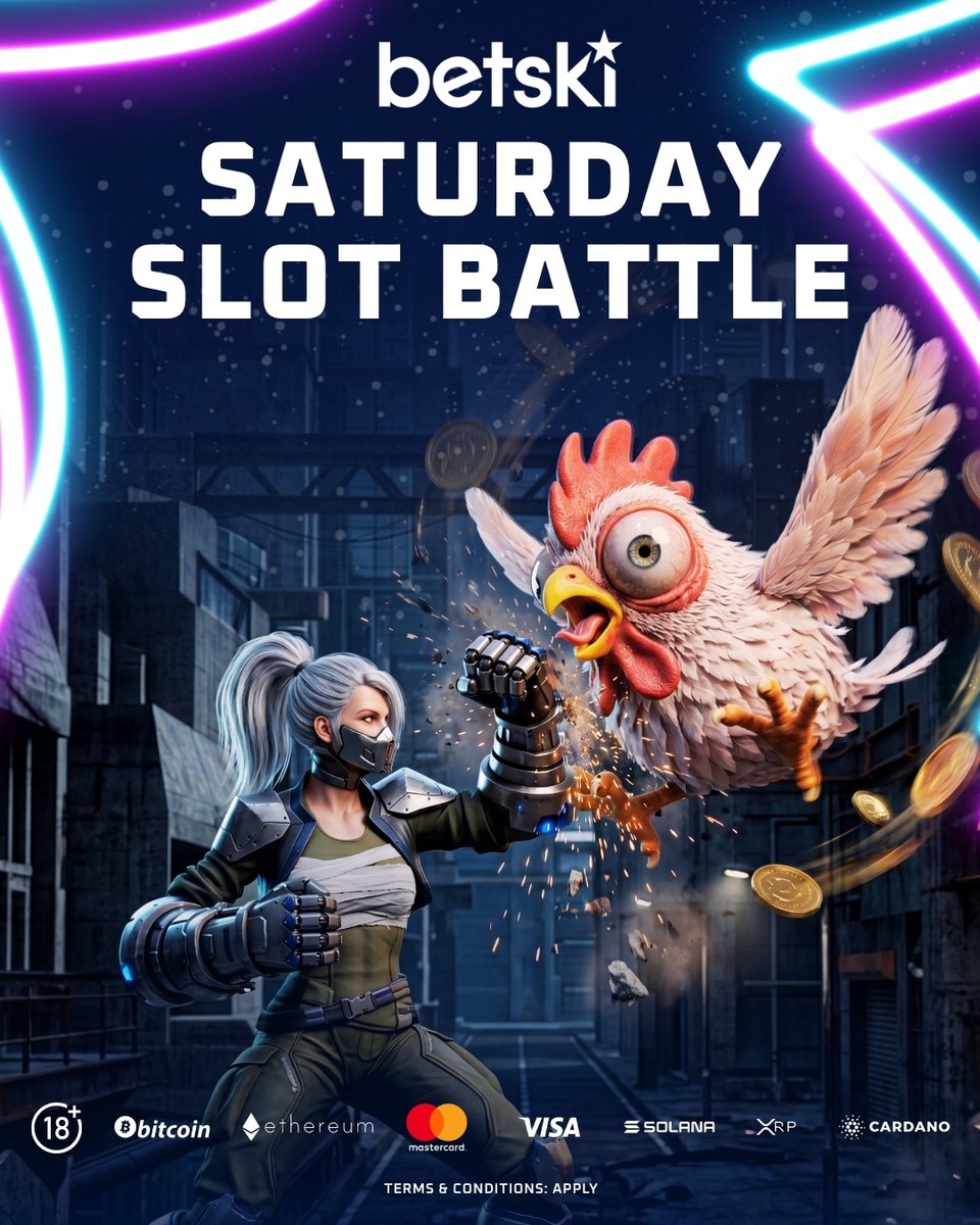 Betski's tweet photo. 🔥 Saturday Slot Battle is on
🎰 The reels are ready and the heat is up
⚡ Pick your side, spin in and see who takes over
👀 Big energy, nonstop action, all on Betski
🚀 Jump in now and let the battle begin https://t.co/OUwIKFwvWF