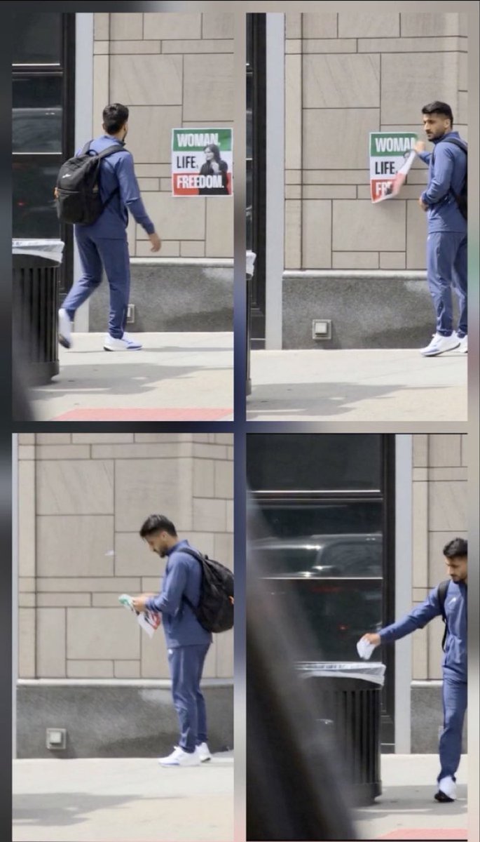 Eri1806's tweet photo. The pictures going around of Mohebi are not real and AI-generated.

+ you can literally see his shoe color change. https://t.co/3i4LQyTplL