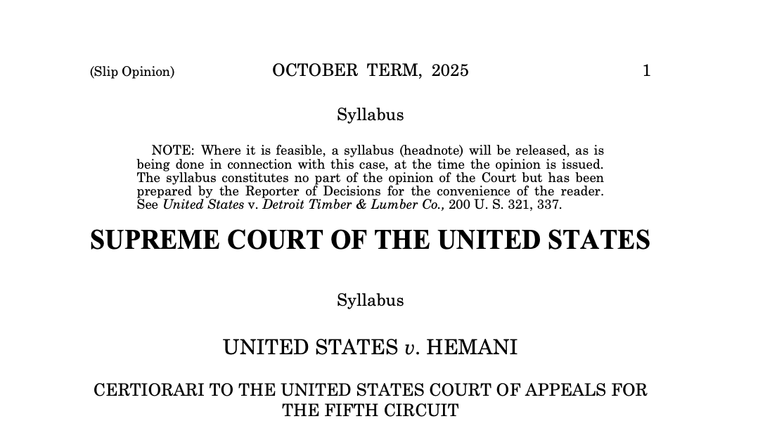 BreannaMorello's tweet photo. 🚨SCOTUS🚨

The Supreme Court delivers a unanimous decision striking down the federal prohibition on guns for people who regularly use marijuana.

Ali Danial Hemani is a man living in Texas that uses marijuana and seeks to legally own a firearm.

In a unanimous decision, the justices sided with , who successfully argued that a federal law prohibiting gun ownership by anyone who uses illegal drugs violates the Constitution.
 Hemani is a duel citizen of the United States and Pakistan.  

The same statute was used to prosecute Hunter Biden, who was convicted in 2018 in Wilmington, Delaware, of purchasing a gun while addicted to cocaine.