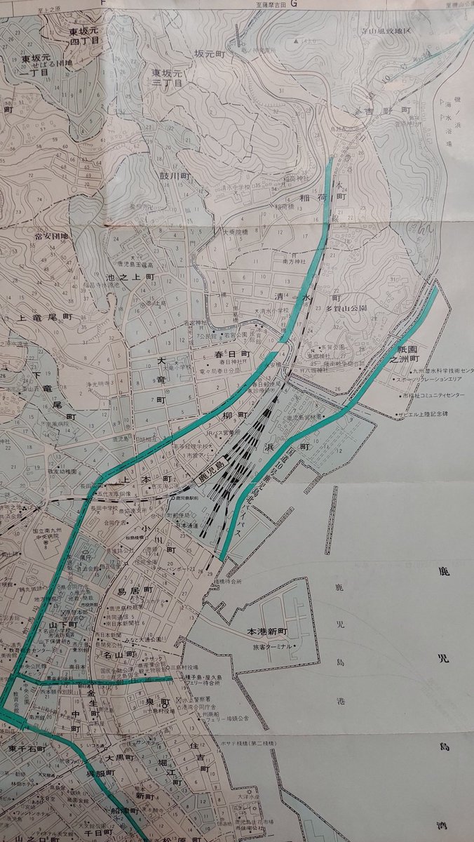 dencha432's tweet photo. 中央駅が西鹿児島だし…
何年くらいの頃の地図なんだろ… https://t.co/3O4PWtA2B8