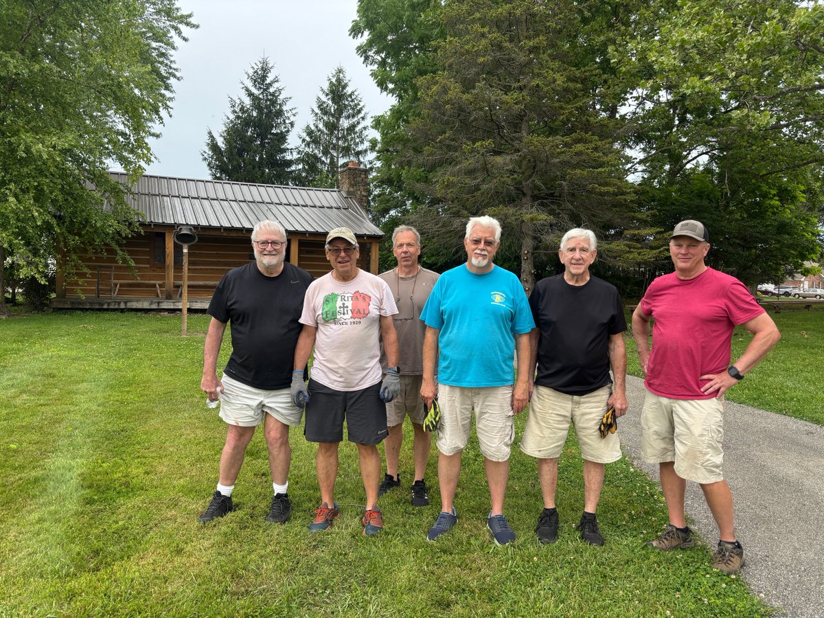 BBurgEdFdn's tweet photo. Yesterday our Kiwanis Club of Brownsburg and @HC4Hfair friends worked magic at the cabin! 🪵🌿 Wood cutting, tree trimming, weeding, surprise garden tilling — they did it all. The Pioneer Campers are going to be SO ready. Thank you! 💙 #Kiwanis #Volunteers #BEF https://t.co/RJ1x86O7sh