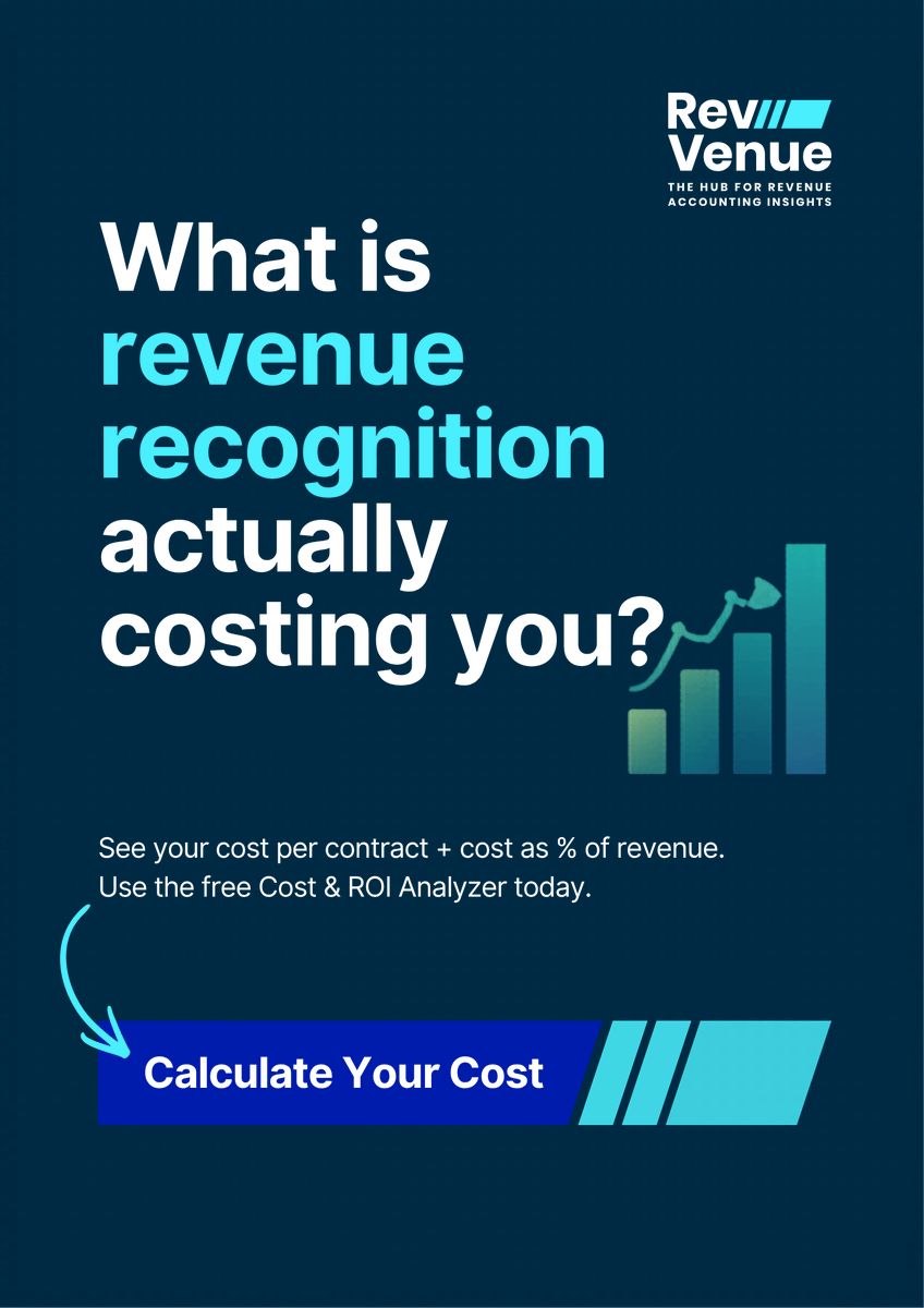 BillingPlatform's tweet photo. #ASC606 & #IFRS15 don’t fail because teams ignore them; they underestimate complexity. Start strong and use @RevVenueHQ's free Cost & ROI Analyzer and see what manual #RevRec is actually costing you: https://t.co/zE8PhwBhdO https://t.co/XzmavZLp61