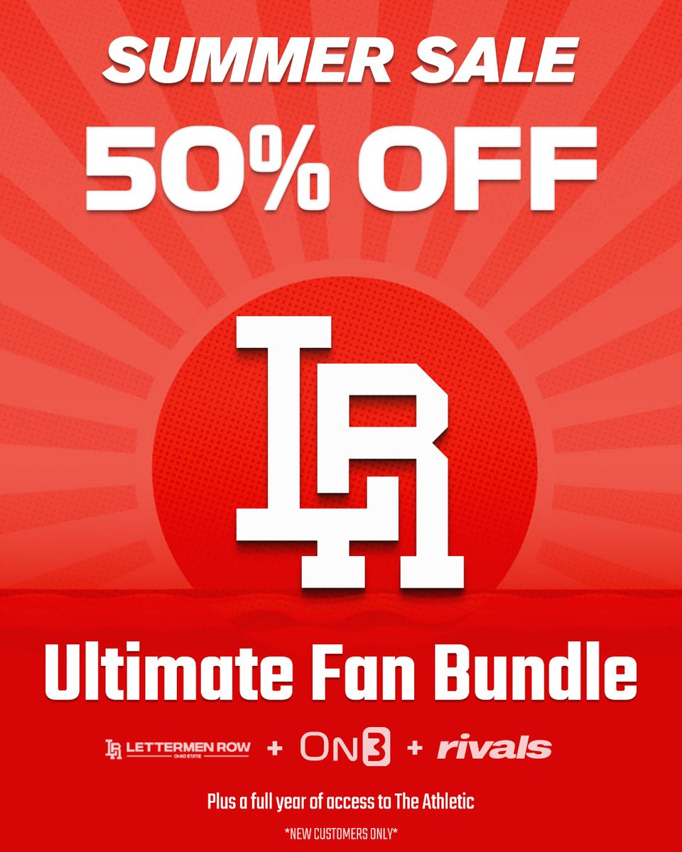 LettermenRow's tweet photo. Buckeye fans MUST take advantage of this Summer Sale ☀️

Get 50% off @LettermenRow + On3 + Rivals before the offer expires!

JOIN: https://t.co/OMU6RdztiW https://t.co/c2BFAnXMUn