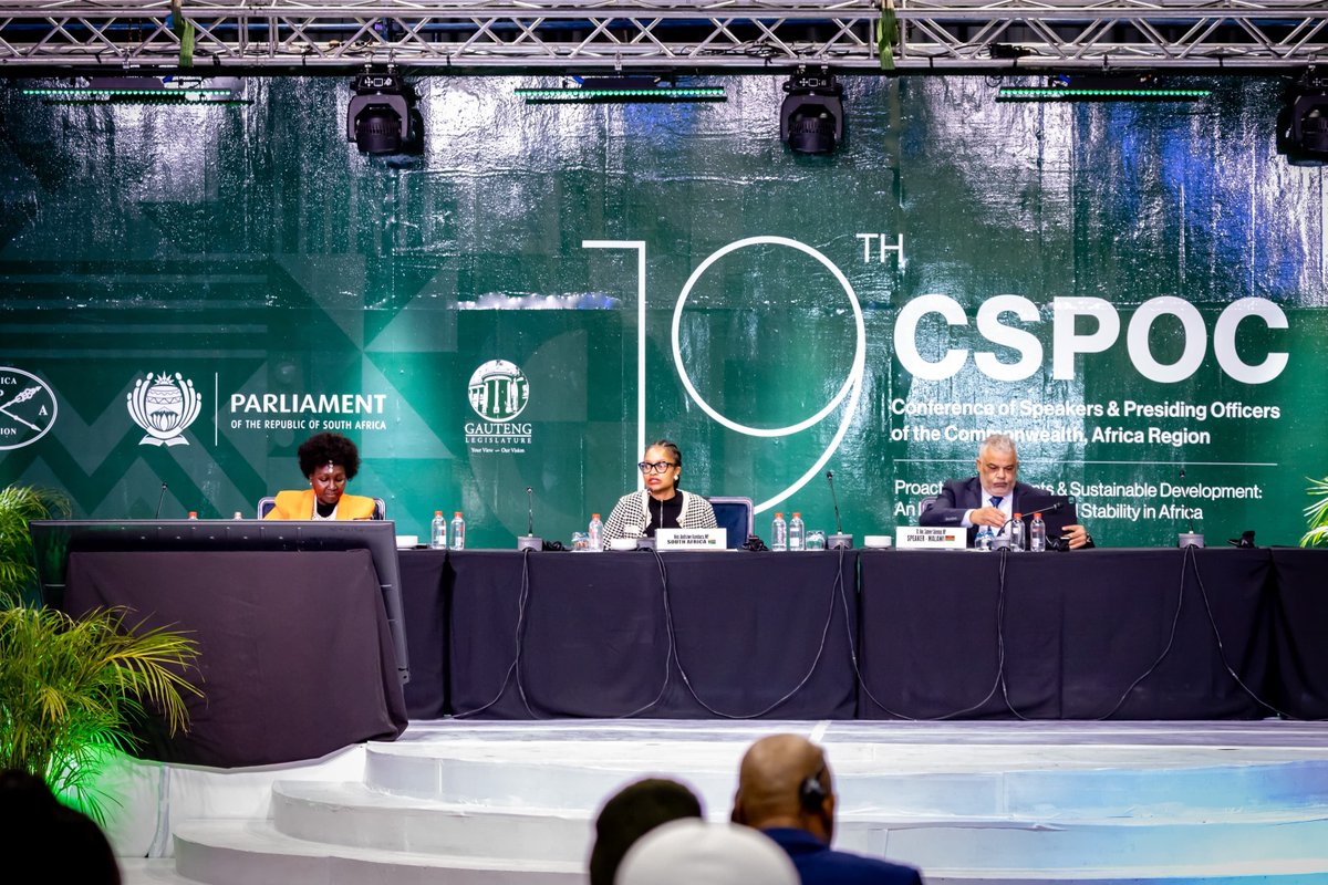 GPLegislature's tweet photo. 📍 CSPOC 2026 | Plenary Day 2

The 19th Conference of Speakers and Presiding Officers of the Commonwealth, Africa Region (CSPOC) continued today at Emperor’s Palace, https://t.co/zQ89hkjFpb