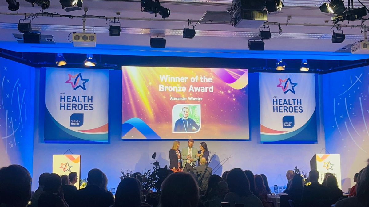 ClaireHouse's tweet photo. Back in February, we nominated Alex Wheeler for a #HealthHeroes Award in recognition of his dedication, passion and commitment as a Therapeutic Support Worker. 💙
 A truly deserved achievement congratulations, Alex! 👏 https://t.co/5W1SaJjSay
