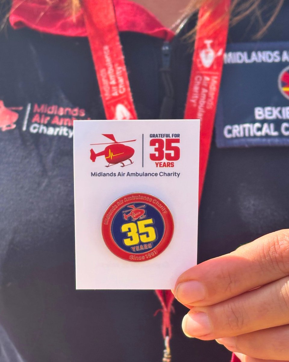 MAA_Charity's tweet photo. 🚁 35 years of saving lives 
Celebrate this incredible milestone with our limited-edition anniversary pin badge. A premium keepsake honouring three and a half  decades of  dedication, rapid response, and lifesaving care across the Midlands.
Wear it with pride and show your support for a service that changes lives.
✨ Perfect for supporters, collectors & those who’ve seen our mission in action
🛍️ Visit: https://t.co/7cX7uavsuw.