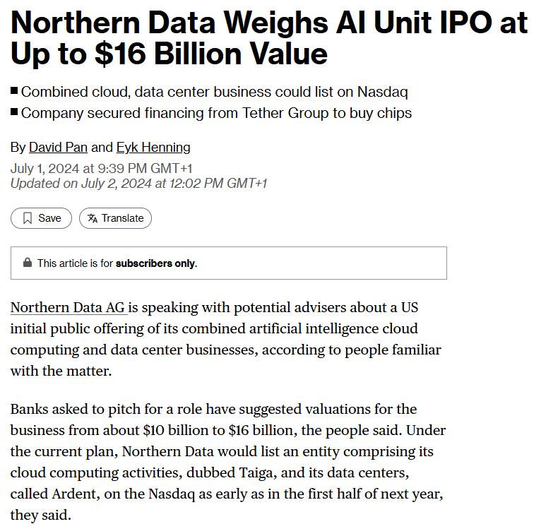 ACInvestorBlog's tweet photo. $RUM Big Data Fact: In 2024, Bloomberg reported Northern Data’s AI/cloud unit could be valued at up to $16 Billion. Fast forward to 2026: Rumble just completed its acquisition of Northern Data adding thousands of Nvidia GPUs, massive data center capacity, and serious AI infrastructure firepower to the platform. From video to full-stack AI/cloud powerhouse. The infrastructure game is changing.