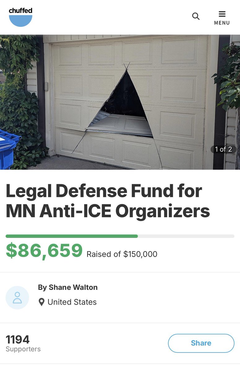 DrKarlynB's tweet photo. Update:

Since they launched their crowdfunding campaign less than 24 hours ago, Antifa has raised over $86,000 from over 1,100 individual contributors.

They have raised their goal to $150,000.

This is for legal defense for the 15 members arrested in Minnesota. https://t.co/Tbctvi10iZ