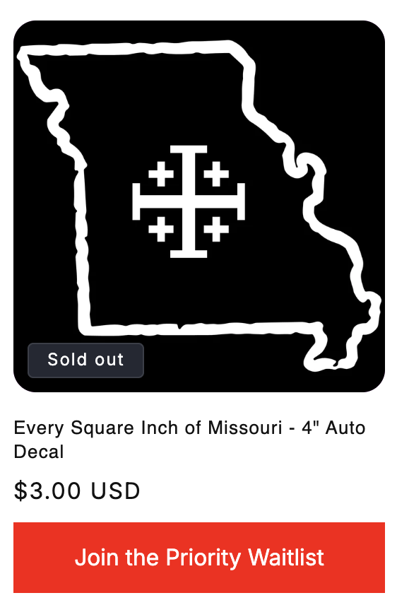 TheAimAndAuthor's tweet photo. Officially SOLD OUT. 
Thank you Missouri brothers! 🫡 https://t.co/MCv7SQKkeG