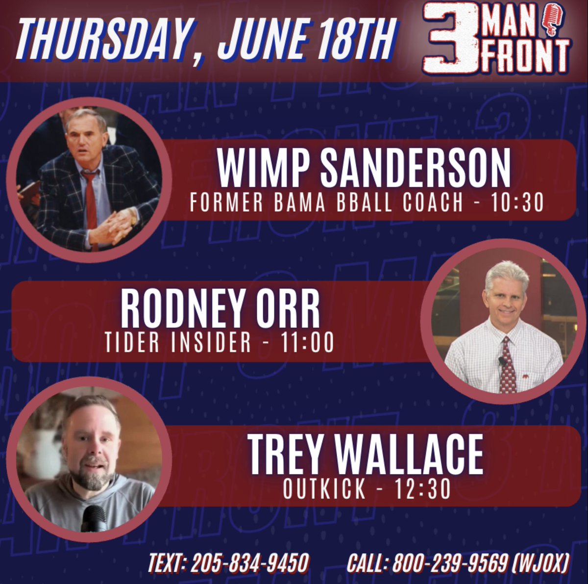 patsmithradio's tweet photo. Coming up on @3ManFront ... we update the latest from DC on Cruz/Cantwell bill and SEC in CWS set. 
10:30 @wimpsanderson1 
11:00 @TiderInsider 
12:30 @TreyWallace https://t.co/h8UMQEc8DP