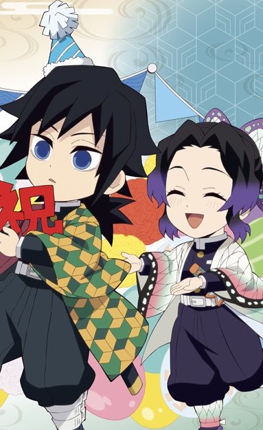 leopikah's tweet photo. Shinobu touching Giyu in these birthday art pics 👀 usually just Giyushino close to each other https://t.co/EcwWTuVbrX