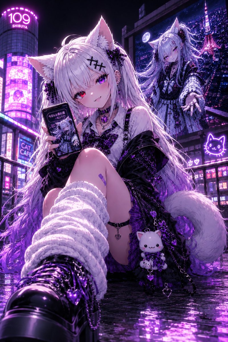 ねぇ…気づいた？🐱💜 みんなが見ている白猫ちゃんと、 画面の向こうに