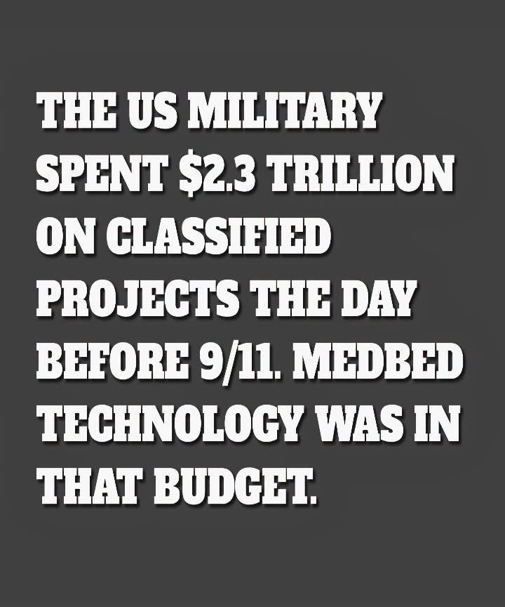 PaulGoldEagle's tweet photo. THE US MILITARY SPENT $2.3 TRILLION ON CLASSIFIED PROJECTS THE DAY BEFORE 9/11. MEDBED TECHNOLOGY WAS IN THAT BUDGET.

On September 10th, 2001, Secretary of Defense Donald Rumsfeld stood at a Pentagon press conference and announced that $2.3 trillion in military transactions could not be tracked. Could not be accounted for. Could not be audited.

The next day, the accounting offices at the Pentagon were destroyed. The investigation ended. No one was held accountable. The money disappeared.

$2.3 trillion. That is not a rounding error. That is more than the entire GDP of most countries on Earth. Vanished into classified programs that Congress was never briefed on.

Where did it go?

Black budget programs. Unacknowledged Special Access Programs. Projects so classified that fewer than 20 people in the entire government know they exist. Projects that operate outside congressional oversight, outside judicial review, outside public knowledge.

Programs like:

— Advanced regenerative medicine. Battlefield healing technology that can restore a soldier’s body in hours instead of months.

— Age regression protocols. Keeping high-value intelligence assets operational for decades beyond normal retirement.

— Consciousness-frequency interface technology. Direct communication between human neural systems and electromagnetic fields.

— Quantum biological computing. Using human DNA as a processing substrate for calculations no silicon chip can perform.

This is where your MedBed technology has been for 30 years. Not in a university lab. Not in a hospital. In a concrete bunker 200 feet underground, accessible only to personnel with clearances that officially do not exist.

The soldiers who were injured in Iraq and Afghanistan—who came home missing limbs, suffering traumatic brain injuries, battling PTSD—were told to manage their conditions with pills and prosthetics. While the technology to fully restore them sat in a vault one building over.

$2.3 trillion bought technology that could heal every disease on Earth. And they used it to maintain power instead of saving lives.

That money was yours. That technology is yours. And it is being returned.

👉MedBedNews👈
#highlight #love #peace #faith #truth #freedom #naturelovers