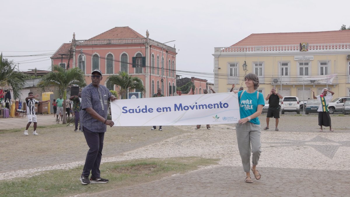 OMS_STP's tweet photo. First flashmob in São Tomé and Príncipe, led by the Ministry of Health with WHO support, energized Yon Gato Square!
Promoting physical activity to prevent NCDs — now it’s your turn 👇
Get active and share your moment! 📲 #HealthInMovement https://t.co/NfwhCo5rdc