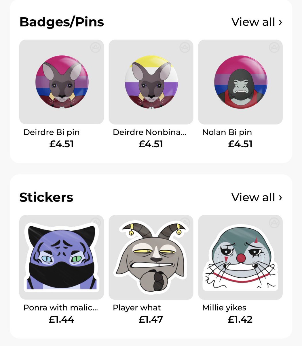 CATSnGOATS's tweet photo. Taking a moment to promote our store again since we added these pride icons as badges. All sales from the store will go towards paying VAs!
#thefallencircus #indieproject https://t.co/62kIMAVjcx