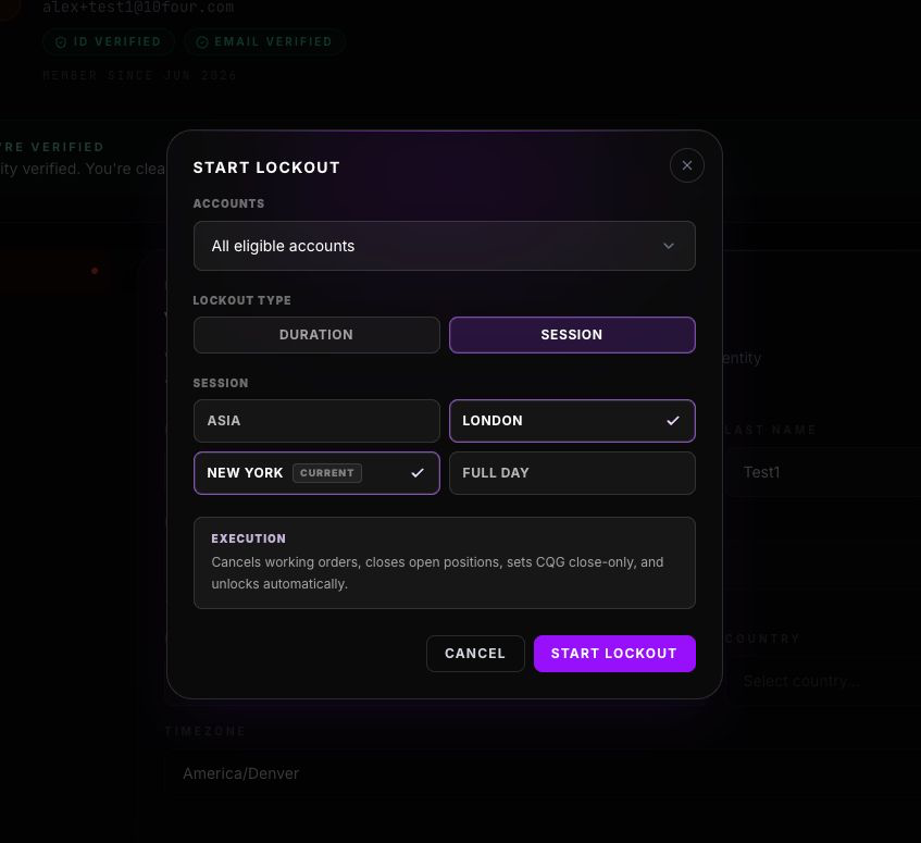 10FOUR's tweet photo. Protect Yourself from Yourself 👀

We've all been there. Tilt, revenge trading, taking boredom trades, you name it. 

So we built in-dash risk settings to make those days a thing of the past. https://t.co/HI9g4hMelM