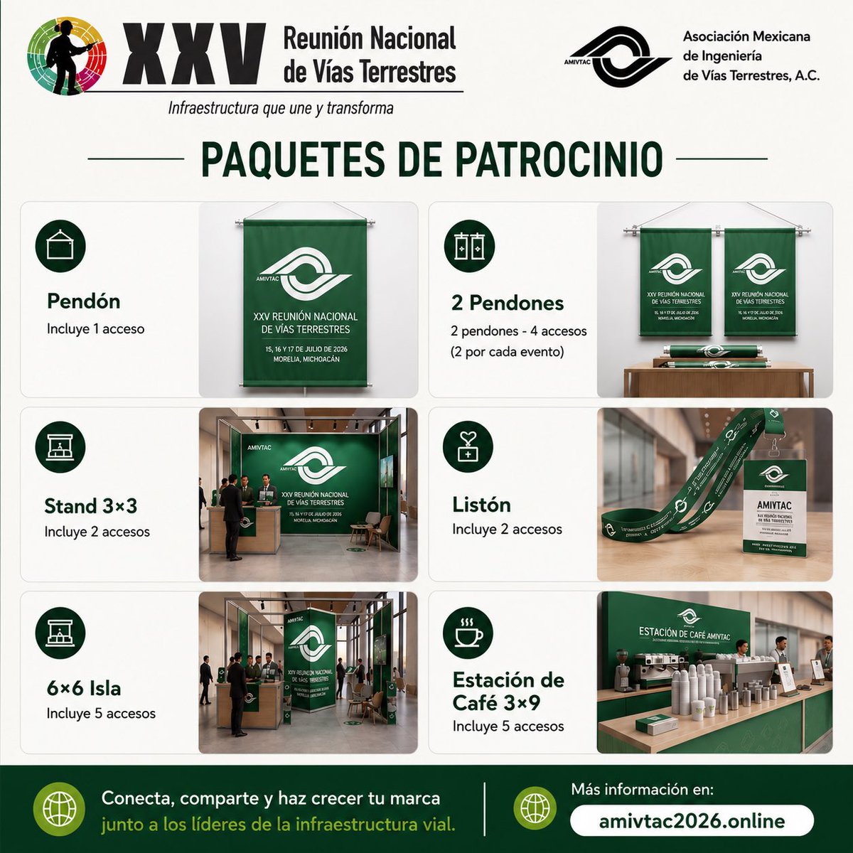 AMIVTACmx's tweet photo. La #XXVReuniónNacional de #VíasTerrestres reúne a líderes, especialistas, empresas e instituciones de todo México.

Impulsa tu marca con nuestras opciones de patrocinio y conecta con quienes transforman la infraestructura del país.

🔗 https://t.co/dISRk4W3DO

#Networking https://t.co/d2GOfWkI0R