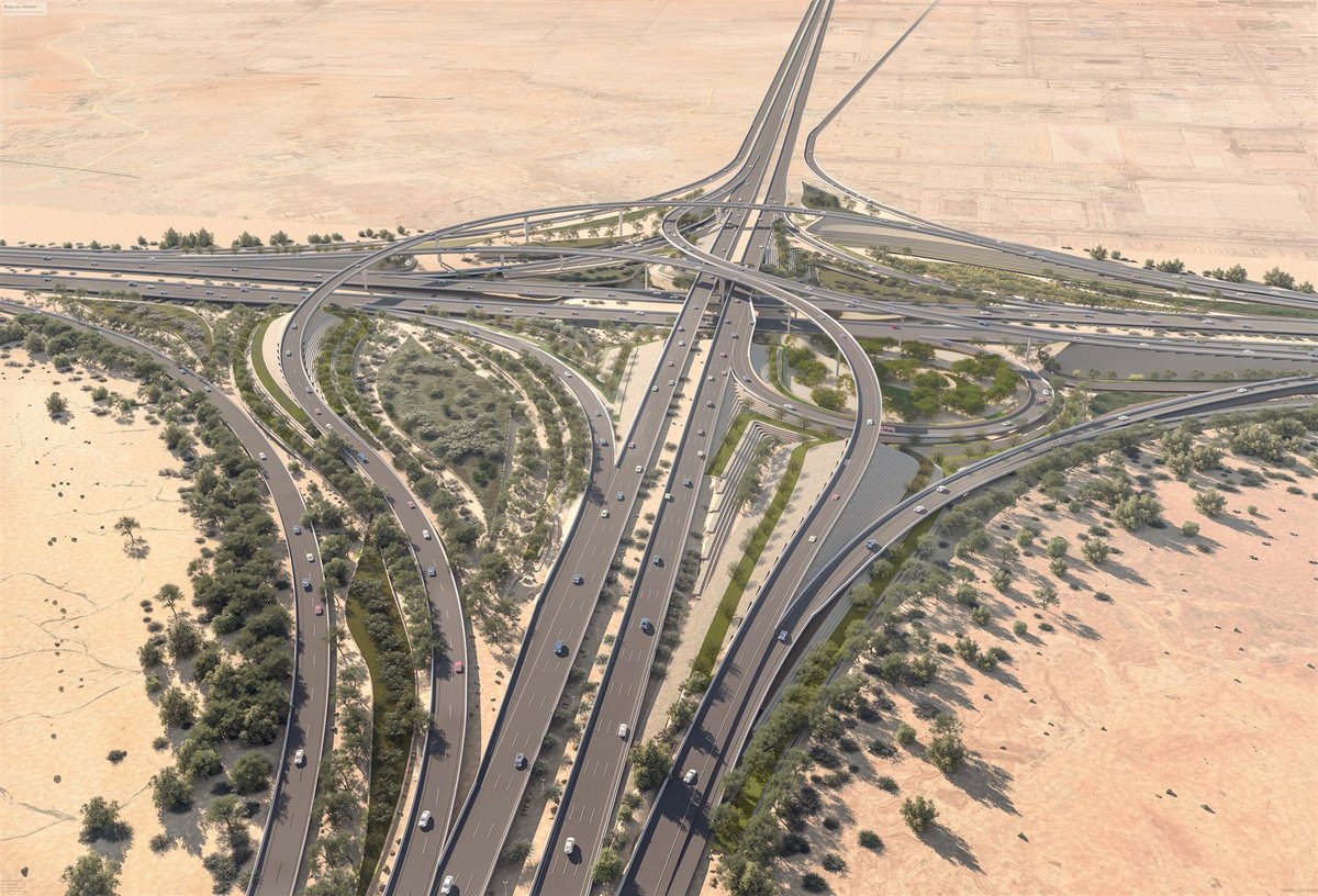 SaudiProject's tweet photo. لقطات من أعمال تنفيذ مشروع الطريق الدائري الجنوبي الثاني، أحد مشاريع #برنامج_تطوير_الطرق في الرياض، بطول 56 كيلومترًا، ويمتد من طريق جدة غربًا إلى طريق الخرج الجديد شرقًا ويتقاطع مع 10 طرق رئيسية وحيوية، كما يتضمن تنفيذ 32 جسرًا https://t.co/diha5QNlYQ