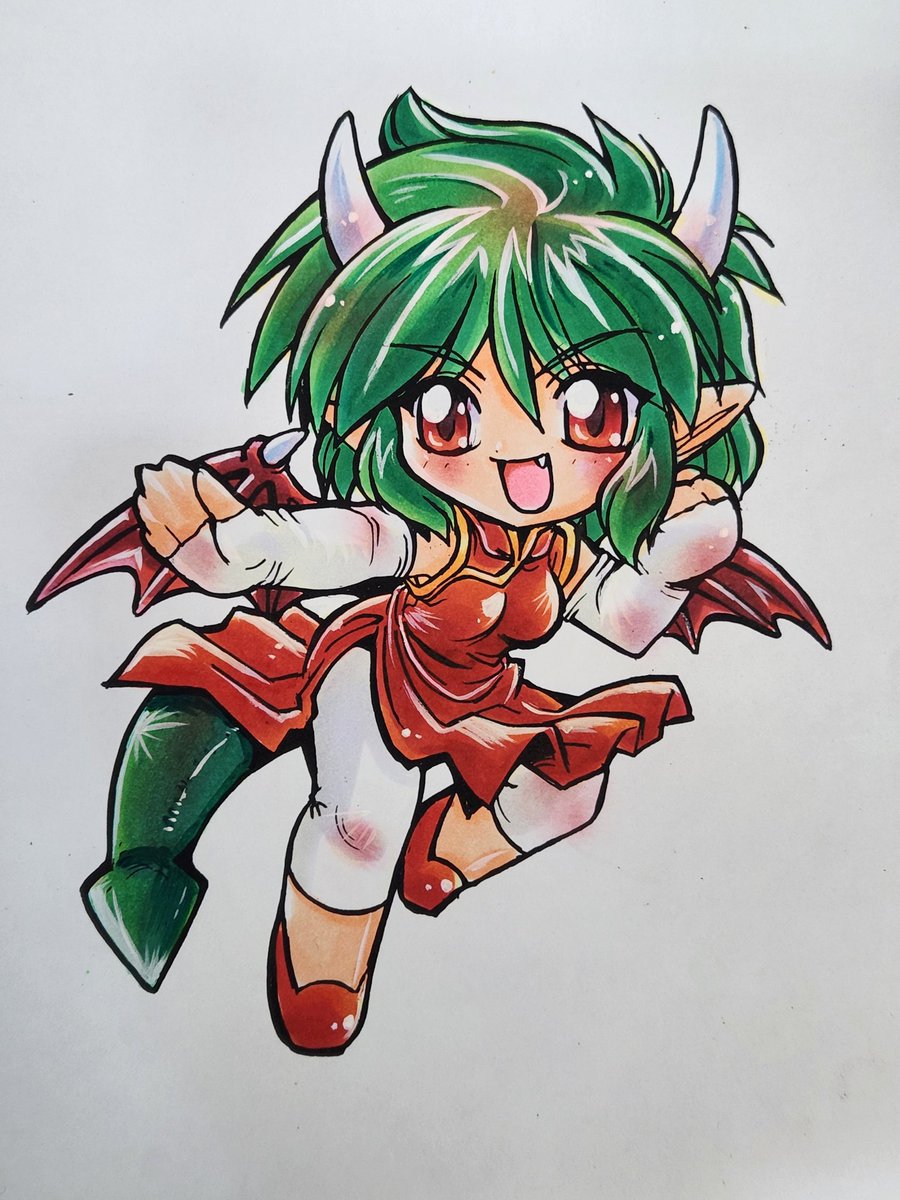 「ドラコさん コピック塗りアナログ絵 定期リサイクル絵」|ここまひ（赤い靴CLUB)のイラスト