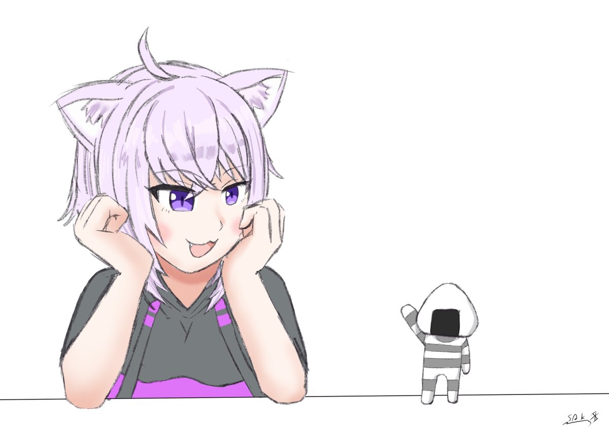 Sak_131t's tweet photo. pixiv今日のお題「おにぎり」で描いたやつ      

#pixiv今日のお題　#ホロライブ #絵かゆ https://t.co/kRXG81X4nM