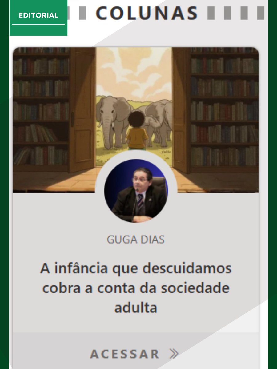 augustodias's tweet photo. Nova coluna na Folha de Florianópolis.
Uma sociedade que abandona a infância, despreza seus velhos e ridiculariza o conhecimento não produz liberdade.

https://t.co/b1fnGX39o1 https://t.co/CSTPRLYrFZ