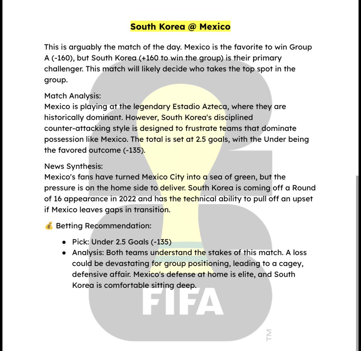 Capper_Kale's tweet photo. World Cup Previews ⚽️🏆 https://t.co/5tpeyklXfw