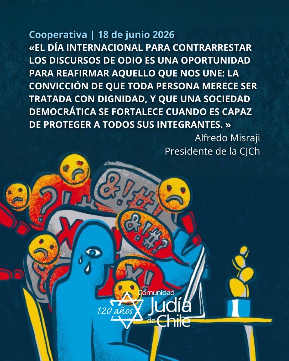 comjudiachile's tweet photo. "Vivimos una época extraordinaria. Las redes sociales y las plataformas digitales han democratizado la conversación pública. Sin embargo, esa misma oportunidad nos plantea una responsabilidad ineludible: la de construir una cultura digital basada en el respeto, la verdad y la convivencia democrática. El desafío se vuelve aún mayor cuando el anonimato o la distancia que ofrecen las plataformas digitales generan la sensación de que es posible decir cualquier cosa sin consecuencias. Expresiones que difícilmente tendrían cabida en una conversación cara a cara encuentran un espacio de validación y amplificación en el entorno virtual, erosionando los estándares básicos de respeto que hacen posible la convivencia entre personas y comunidades distintas.
Recientemente, el Congreso Judío Latinoamericano, a través de su Observatorio Web, publicó su informe anual sobre antisemitismo en plataformas digitales de habla hispana. Los resultados merecen atención. Chile aparece en el quinto lugar entre los países analizados en la red X, con un nivel de contenido antisemita superior al de países como Argentina, Estados Unidos y Venezuela. Más preocupante aún es la tendencia observada en los últimos años: mientras en 2022 el antisemitismo representaba 10,5% de los contenidos analizados en Chile, en 2025 esa cifra supera el 21%.
Las cifras, por supuesto, no cuentan toda la historia. Pero sí permiten identificar tendencias. Y la tendencia es clara: el espacio digital se ha vuelto impune, sin filtro, más agresivo y más polarizado en función a narrativas ideológicas.
El antisemitismo constituye una de las expresiones más antiguas de ese fenómeno, pero no es la única. Lo observamos también contra migrantes, minorías religiosas, pueblos originarios, y tantos otros grupos que periódicamente son objeto de hostilidad en el debate público. Los destinatarios cambian; el desafío es el mismo" 
Lee la columna completa en https://t.co/2tWqa7le9N

@CongresoJudio #antisemitismo #discursosdeodio