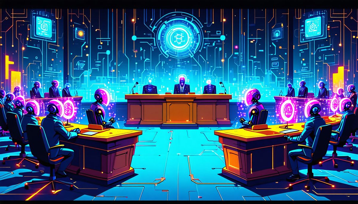 PAJacobo's tweet photo. Blockchain can execute code but cannot make judgment calls. @GenLayer fixes that. Validators with different AI models reach consensus on disputes code alone cant settle. Think decentralized court - machines argue, network decides. https://t.co/o8MWcAYB6o
