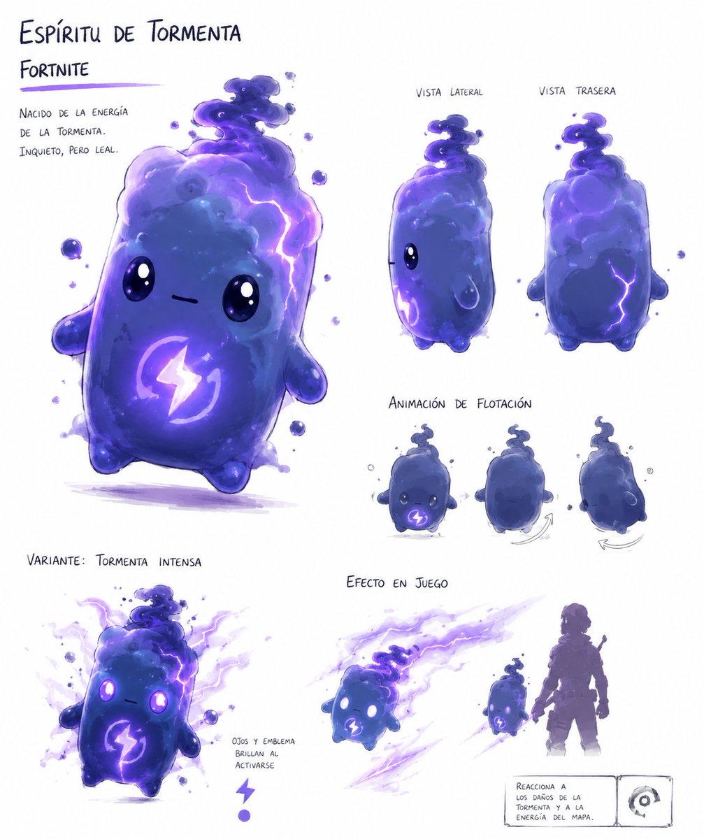 DUMMY0916's tweet photo. Espíritu de Tormenta 

El diseño está apoyado en IA ya que mi dibujo original está bien horrible pero este es el concepto que quería mostrar 
#DesignASprite https://t.co/V9NBIBgvu9
