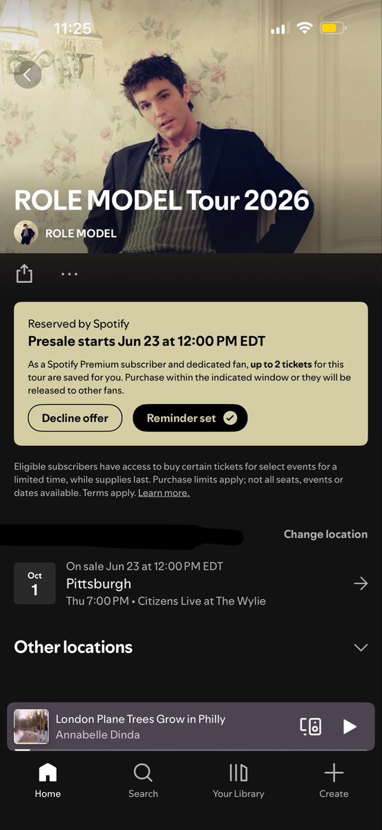 loveineverwill's tweet photo. I JUST GOT ROLE MODEL SPOTIFY PRESALE WTF https://t.co/V4HckmzfQk