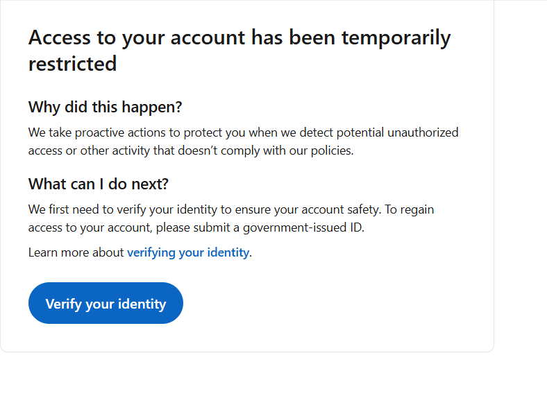 Annuu37513's tweet photo. @LinkedInHelp @LinkedIn My account was restricted months ago. I've already completed identity verification twice and haven't received any update. I'm a college student and depend on LinkedIn for internships, networking, and career opportunities. Please help me recover my account. https://t.co/WAe6Qm1rL3