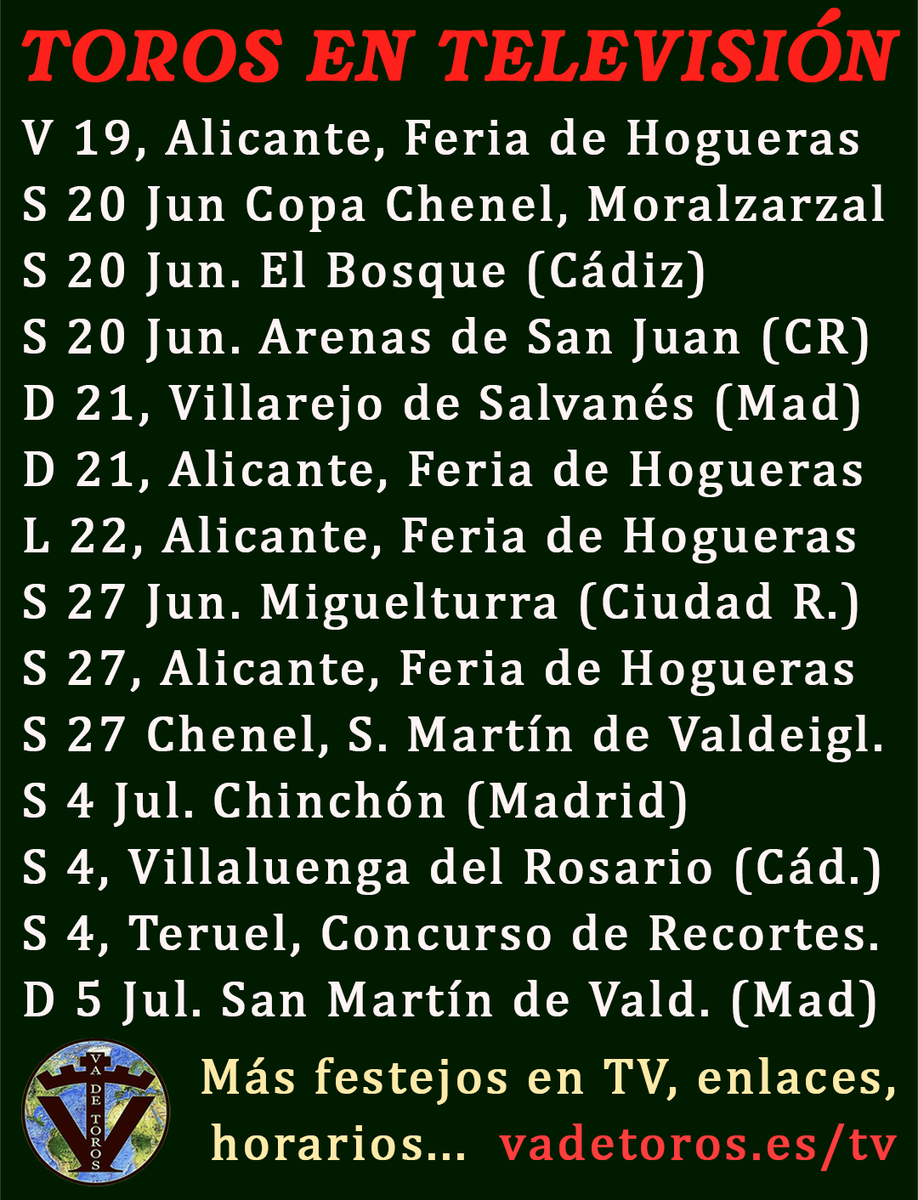 vadetoros's tweet photo. Mas información con todos los detalles, enlaces...  en:

https://t.co/Bg7JpZxN1r https://t.co/vn7MPCqIND